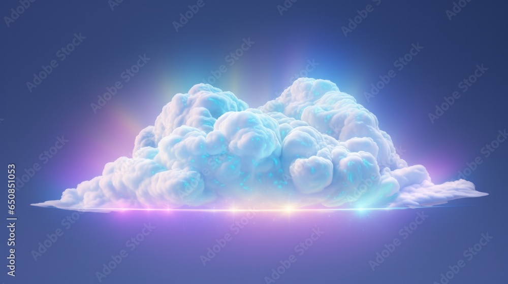Illustration of a vibrant and illuminated cloud formation Illustration of a vibrant and illuminated cloud formation