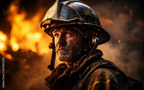 A Courageous Firefighter at the Frontlines of a Fire