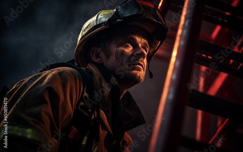 Firefighter Conducting a Fire Inspection photo