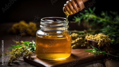 Energizing Cannabis-Infused Honey, Medical cannabis concept