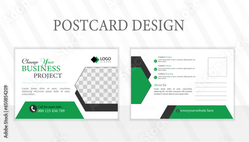 Postcard design template. Postcard real estate, business postcard, postcard template, post card, postcard layout