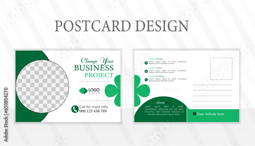 Postcard design template. Postcard real estate, business postcard, postcard template, post card, postcard layout