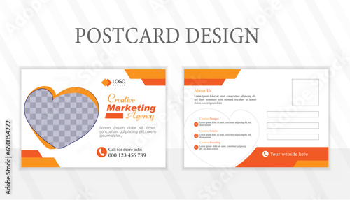 Postcard design template. Postcard real estate, business postcard, postcard template, post card, postcard layout