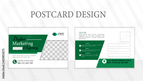 Postcard design template. Postcard real estate, business postcard, postcard template, post card, postcard layout