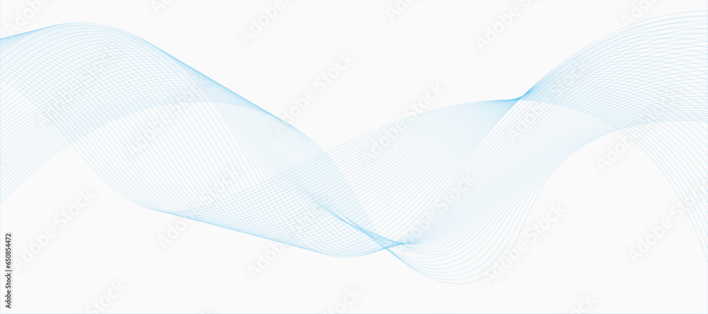 Abstract vector background with smooth color wave. Smoke wavy lines. Vector blue waves background - obrazy, fototapety, plakaty 