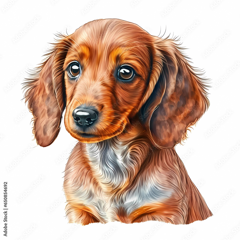 Dachshund dog portrait realistic