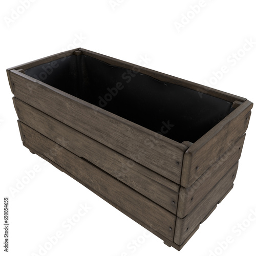 Wooden case isolated on transparent