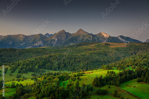 The Belianske Tatras before the sunrise,Osturnia. Slovakia photo