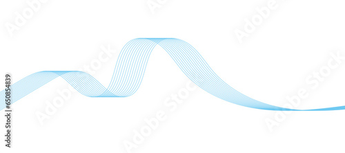 Abstract vector background with smooth color wave. Smoke wavy lines. Vector blue waves background
