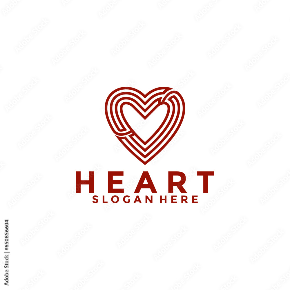 Heart abstract logo emblem design elegant modern minimal style vector illustration. Premium business geometric logotype symbol Heart abstract logo emblem design elegant modern minimal style vector illustration. Premium business geometric logotype symbol