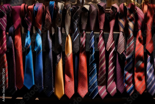 A symphony of vibrant silk ties, elegantly arranged in a window display.