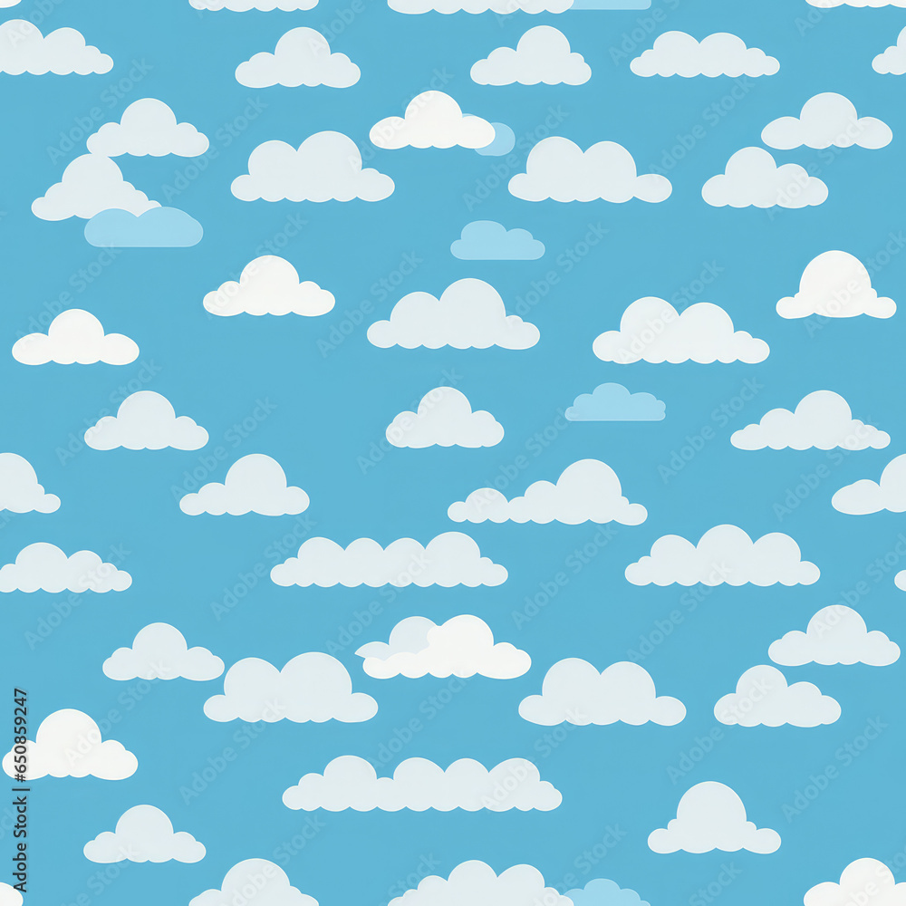 Clouds repeat pattern cartoon blue Clouds repeat pattern cartoon blue