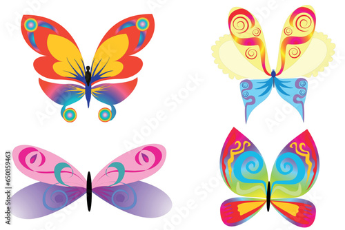 vector excellent collection of butterflies © prettygfx