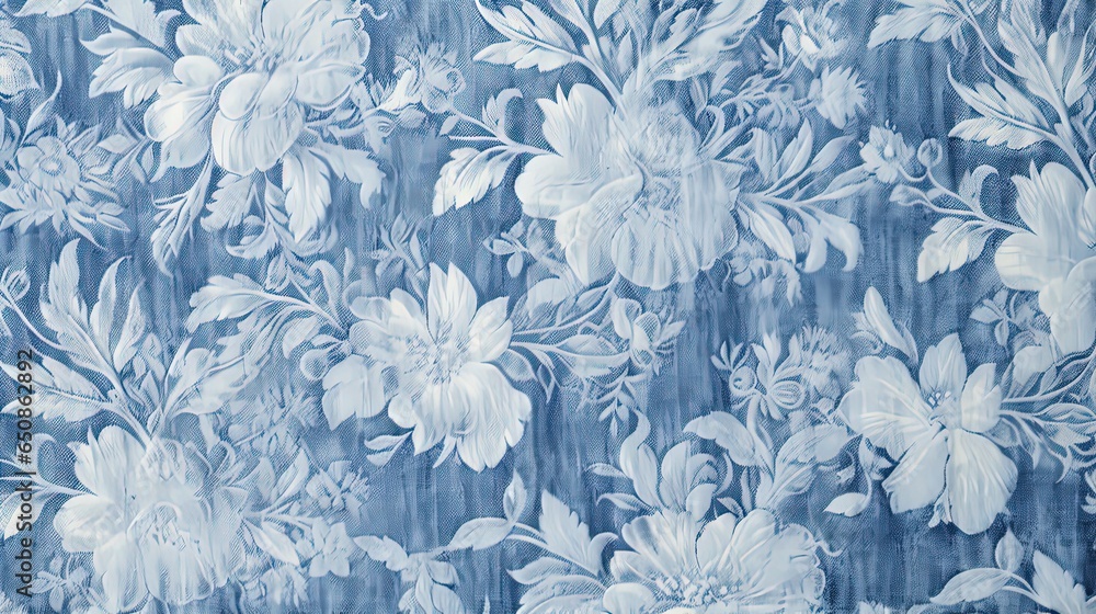 Obraz premium abstract fabric flora flower background, Generative Ai