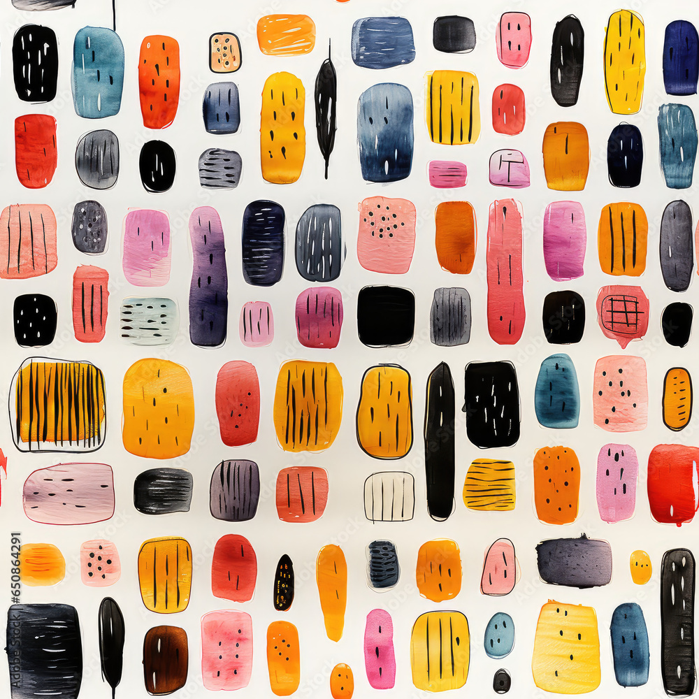 Handdrawn doodles collection artsy creative colorful repeat pattern Handdrawn doodles collection artsy creative colorful repeat pattern