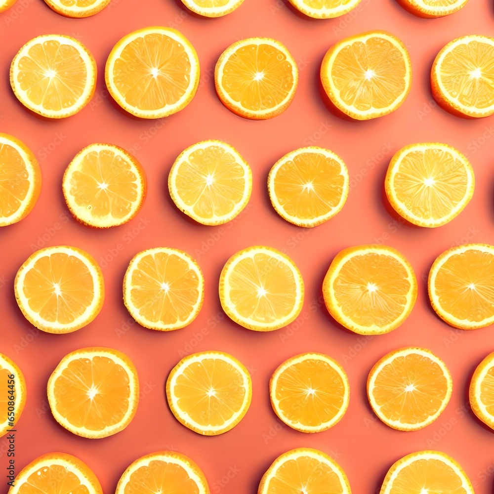 sliced fruits on colored background