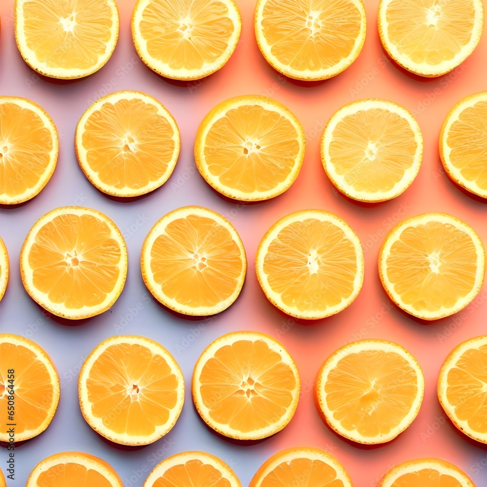 sliced fruits on colored background