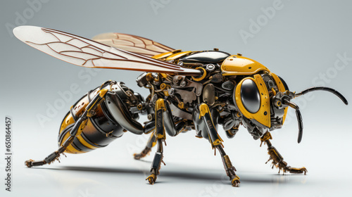 Futuristic Nano Bee Robots: Modern Technology,  Generative AI © Александр Земляной