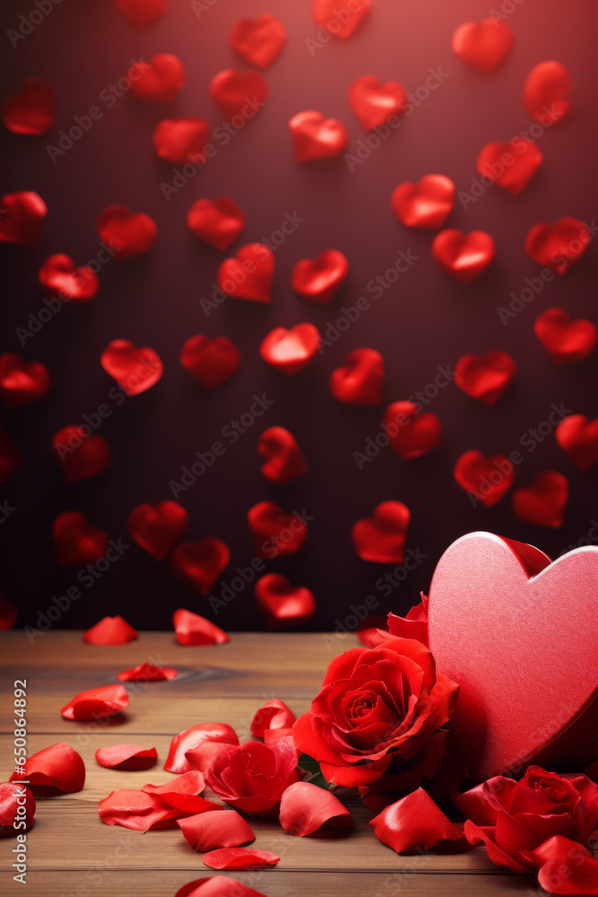 Valentine`s day greeting card background, red love heart shape Valentine`s day greeting card background, red love heart shape