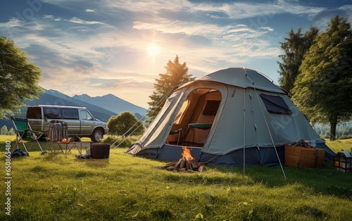 Camping tent in a sunny day...