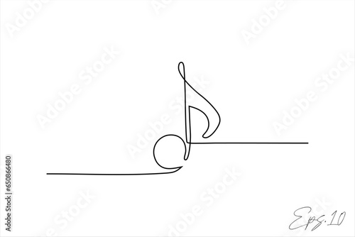 music symbol continuous line vector illustration