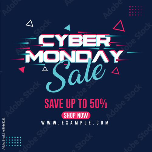 Cyber Monday Sale Typography Banner, Cyber Monday Deal Background
