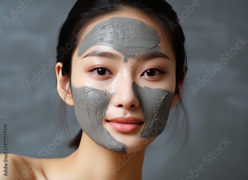 A beautiful asian woman with a face mask