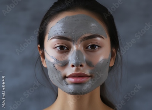 A beautiful asian woman with a face mask