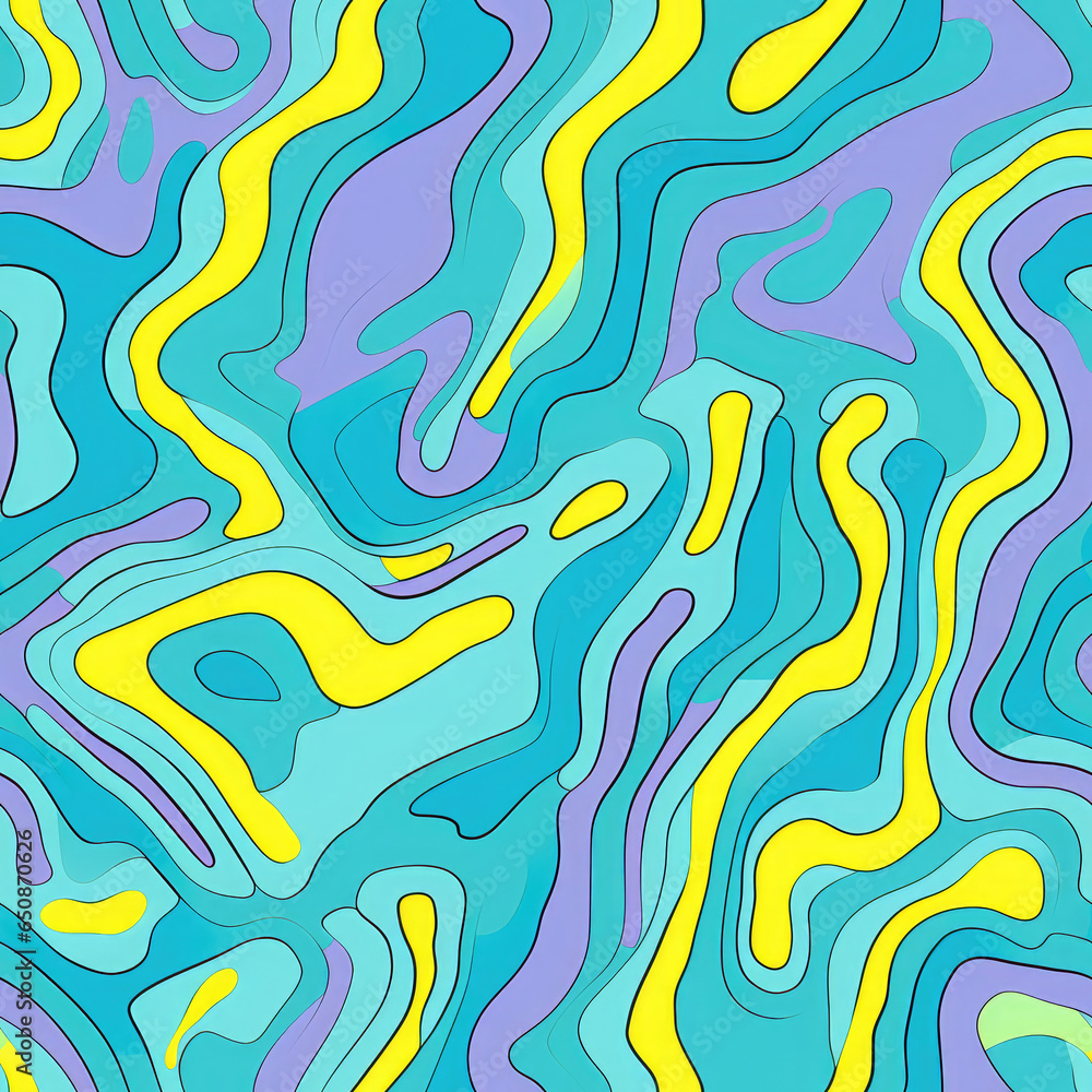 Abstract minimal shapes wavy retro repeat pattern Abstract minimal shapes wavy retro repeat pattern