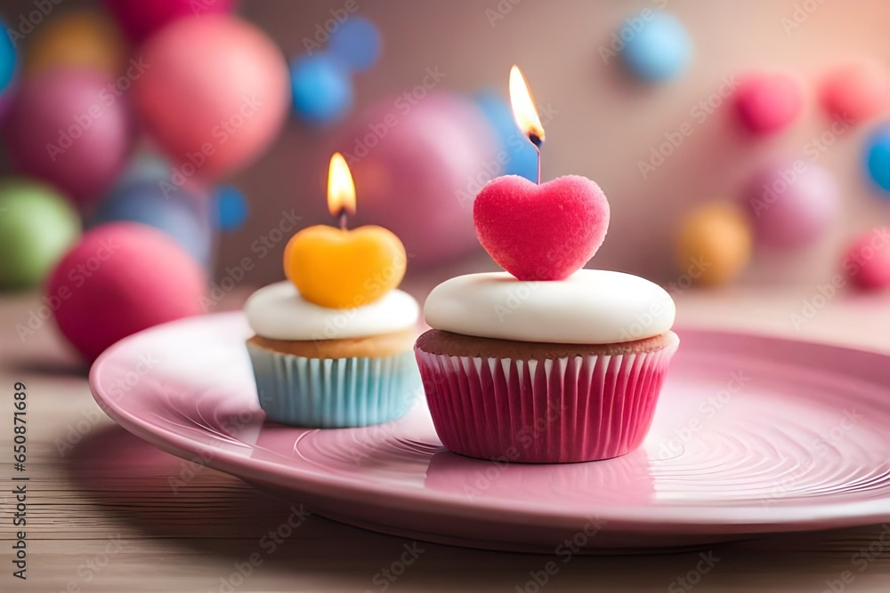 birthday cupcake with candles birthday cupcake with candles