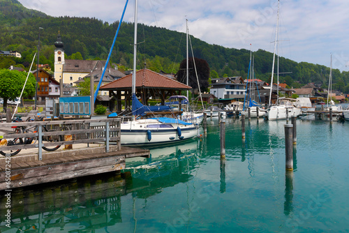 Landscape of Attersee lake in Upper Austria, Europe photo