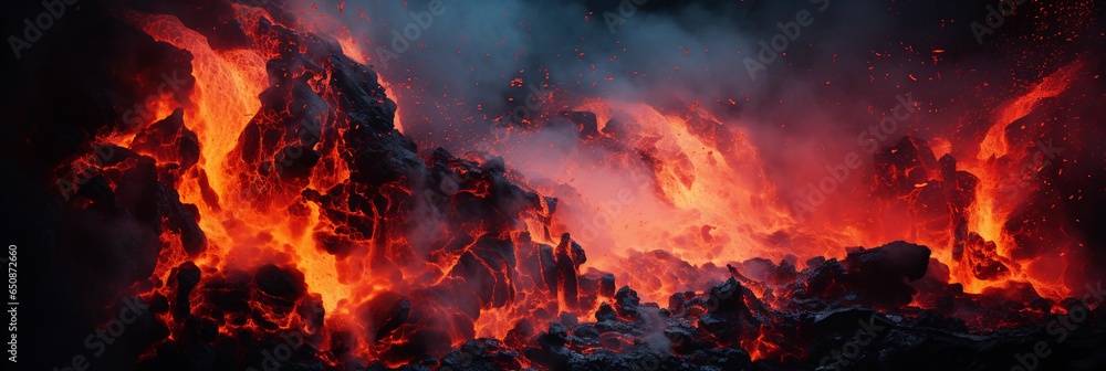 Bubbling magma texture, glowing hot, turbulent movement frozen in time Bubbling magma texture, glowing hot, turbulent movement frozen in time