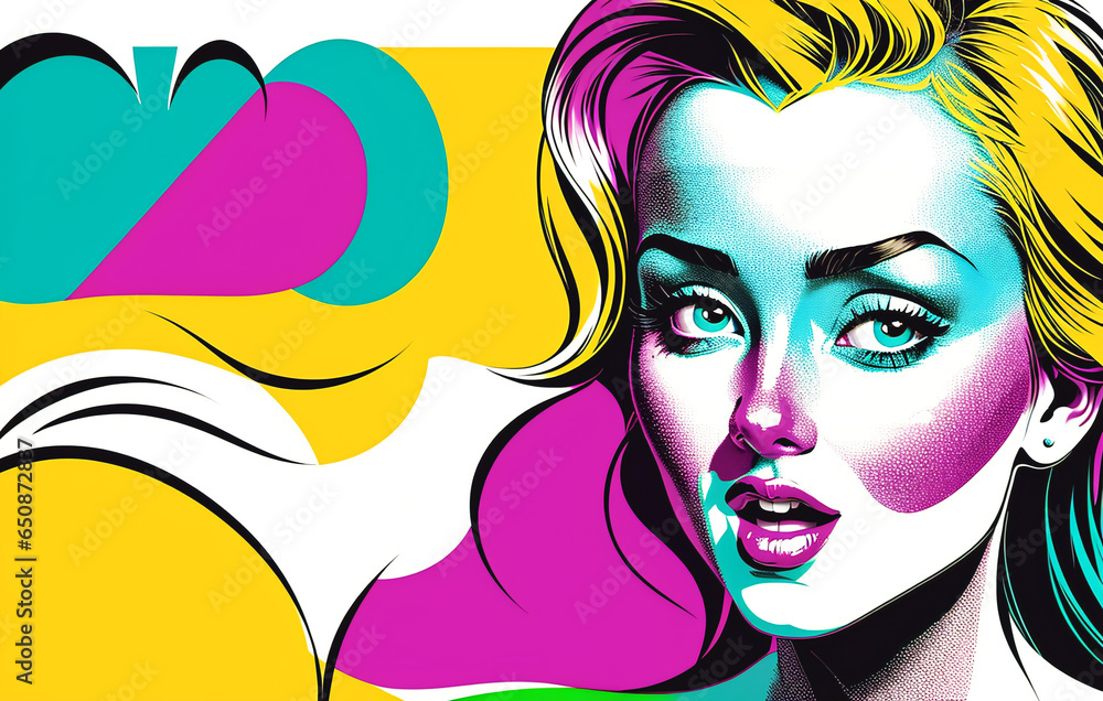 Beautiful woman in pop art style. Beautiful woman in pop art style.