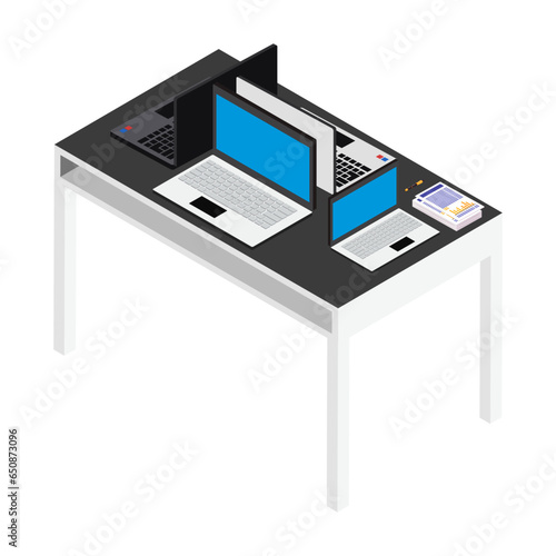 Several laptops on the table
