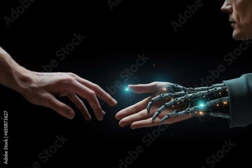 Robot and human connection concept