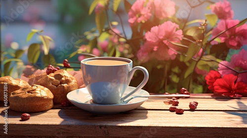 Close-up to a Cup of Warm Morning Coffee