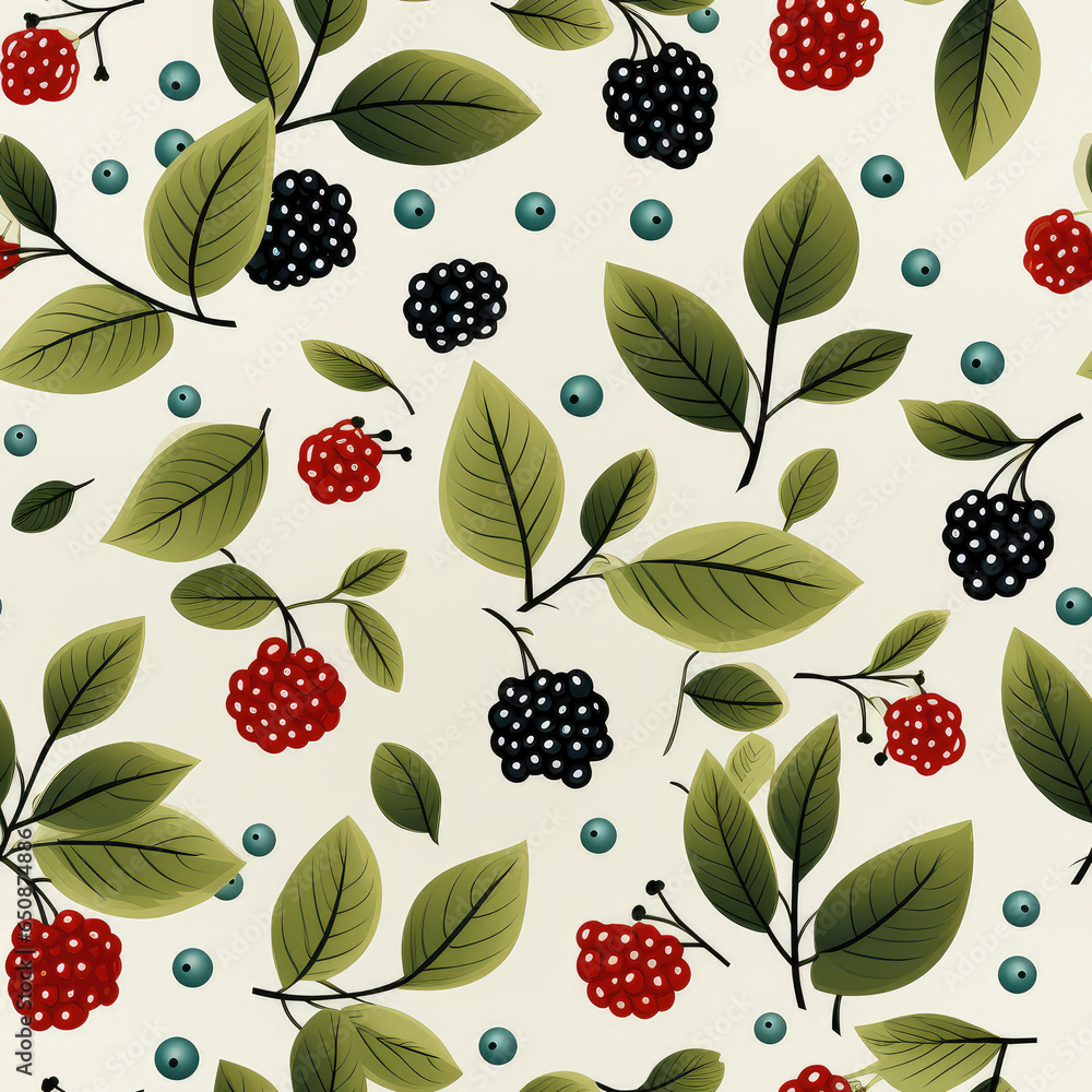 Berries colorful repeat pattern Berries colorful repeat pattern