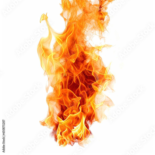 fire flames on white background