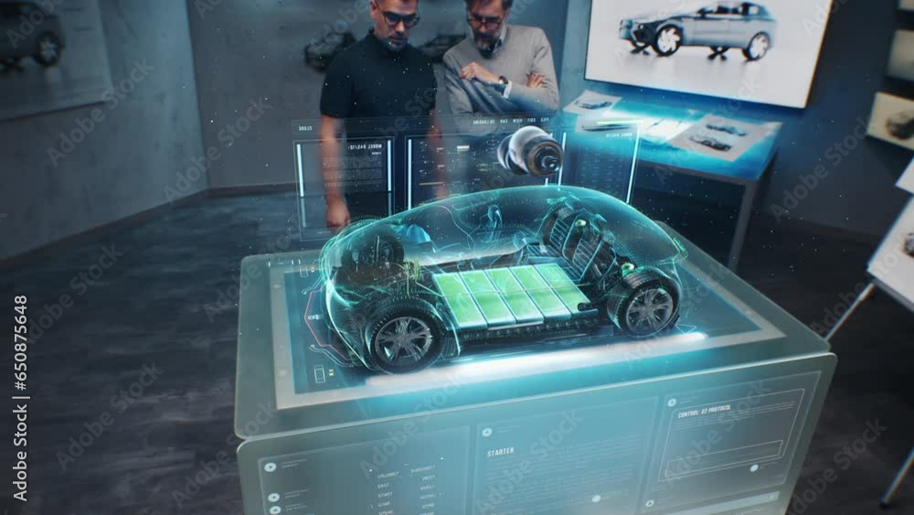 Two male automotive engineers develop new eco-friendly electric car ...