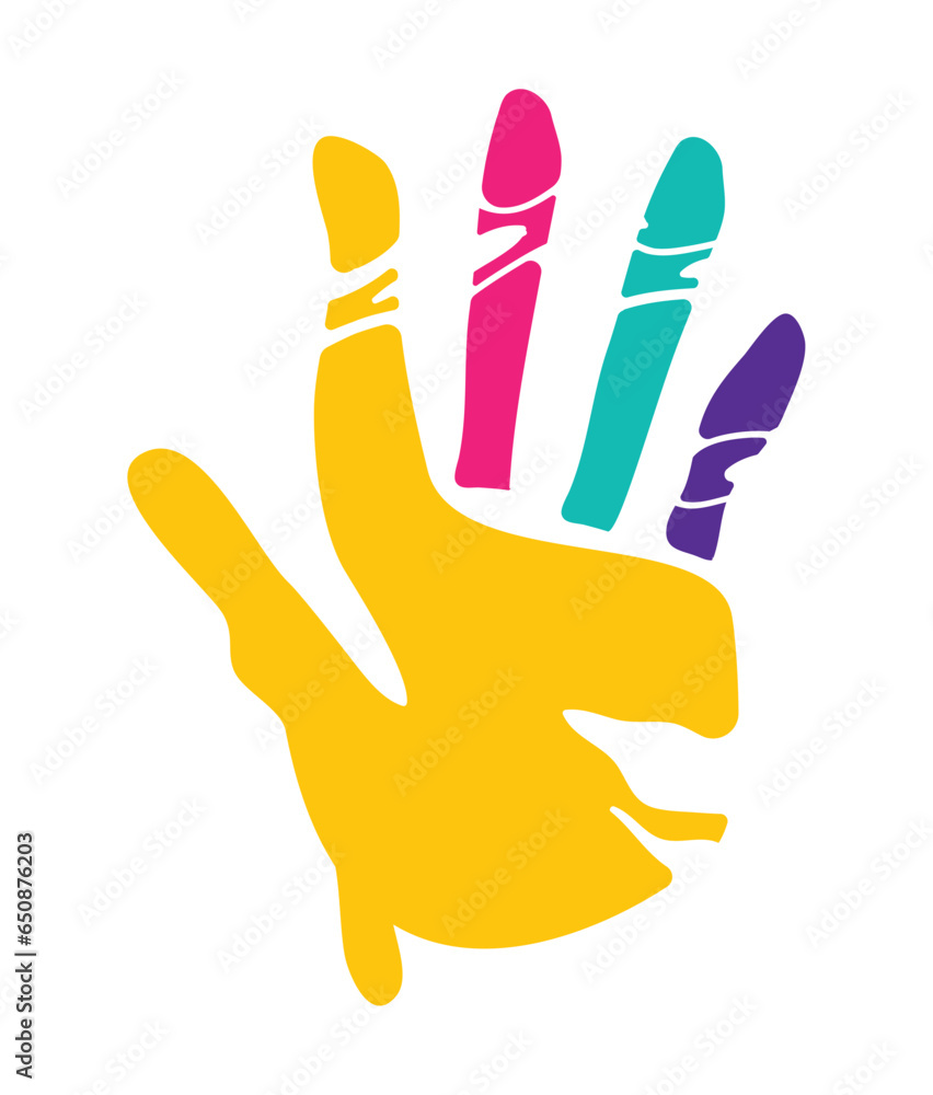 Obraz premium handprint paint color design