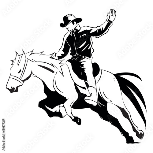 cowboy hand draw rodeo