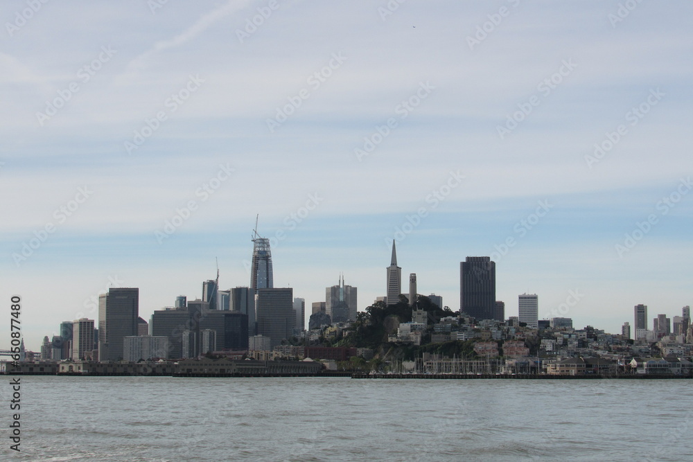 Skyline of San Francisco captured from the sea