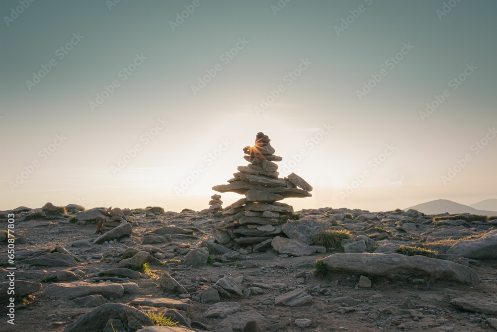 Picturesque sunset over Hoverla mountain in the Ukrainian Carpathians