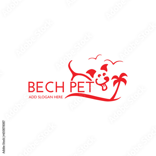 beach pet logo design vector