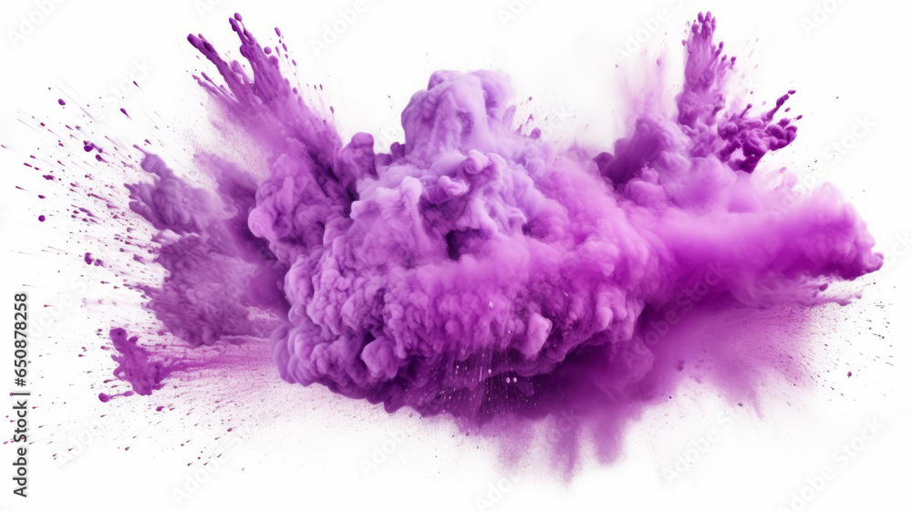 bright purple lilac holi paint color powder festival explosion burst .generative ai