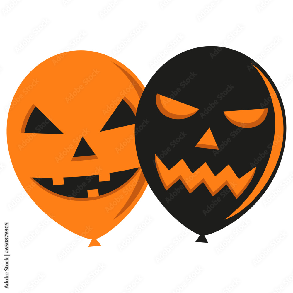 Illustration of scary Halloween ghost balloons on white background Illustration of scary Halloween ghost balloons on white background