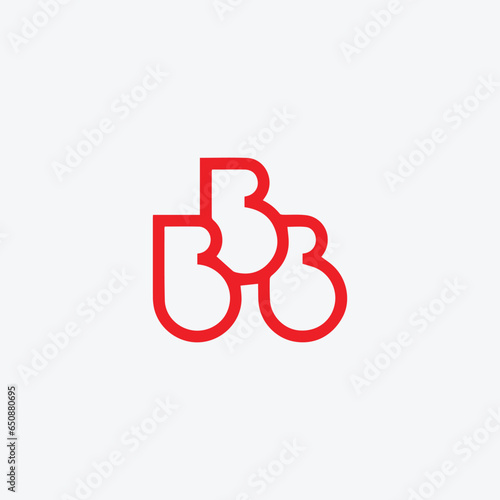 letters bbb text logo design vector photo