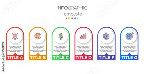 Infographic template for diagram, graph, presentation and chart. Business concept with 6 options, parts, steps or processes. Outline icons