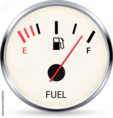 Abstract vector illustration of an empty fuel meter. EPS-10