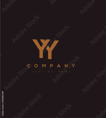 Modern Signature letter YY logo design. Minimal YY initial based icon. Initial YY vector photo